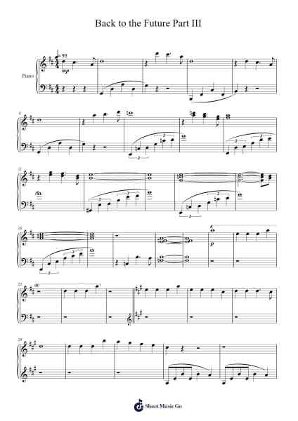 Main Title (Back to the Future Part III) 乐谱由 Alan Silvestri - 编曲 Sanmott Leomick