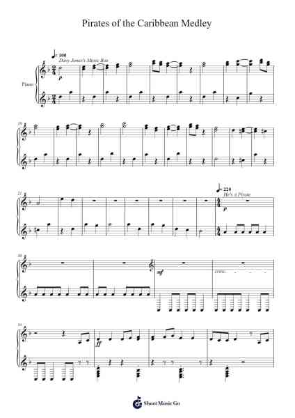 Pirates of the Caribbean Medley Sheet Music by Hans Zimmer-Arr.Franfield Pricecil