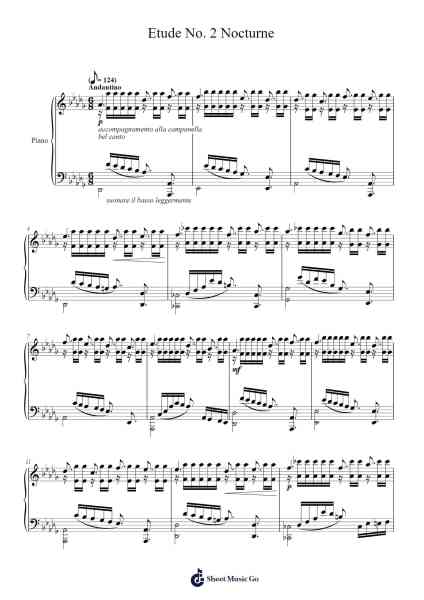 Etude No. 2 "Nocturne" from Concert Etudes Op. 19 Sheet Music by Chertroy-Arr.Lencher Jameswyatt