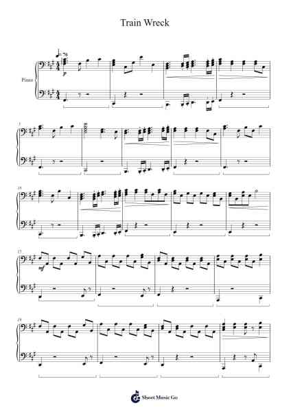 Train Wreck Sheet Music by James Arthur-Arr.Wrightcia Leighgai