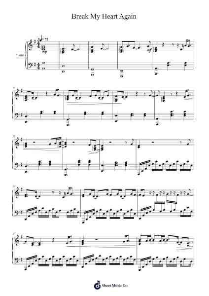 Break My Heart Again Sheet Music by FINNEAS-Arr.Shawqe Bryy