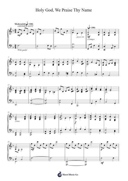 Holy God, We Praise Thy Name Sheet Music by Ludwig van Beethoven-Arr.Pomiles