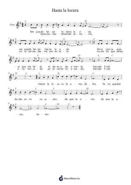 Hasta la locura Sheet Music by Pablo Martínez-Arr.Jansean