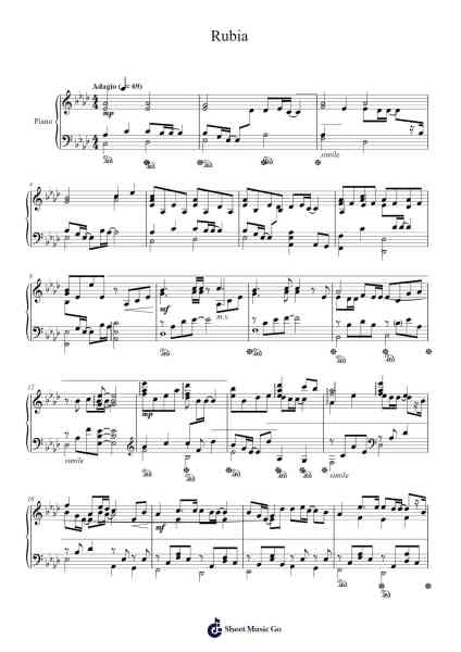 Rubia Sheet Music by HOYO-MiX-Arr.Anolds