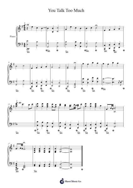 You Talk Too Much Sheet Music by Kevin Penkin-Arr.Hillian