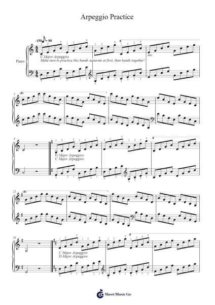 Arpeggio Practice Sheet Music by Markus Alvarez-Arr.Bonnes Junemiah