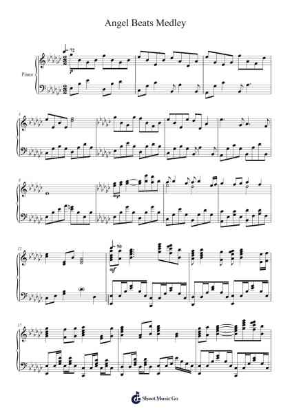 Angel Beats Medley Sheet Music by VisualArt's-Arr.Shertram