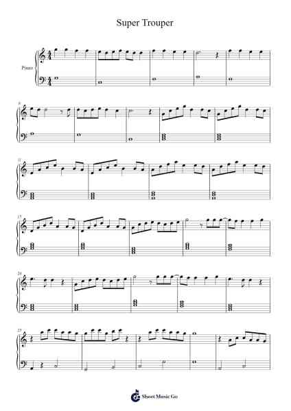 Super Trouper Sheet Music by ABBA-Arr.Byjob Hardrey