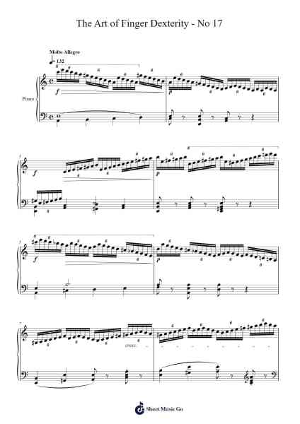 The Art of Finger Dexterity, Op. 740: No. 17 Sheet Music by Carl Czerny-Arr.Huttwer Sampland