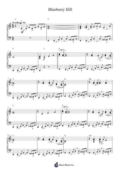 Blueberry Hill Sheet Music by Fats Domino-Arr.Croftsgreg