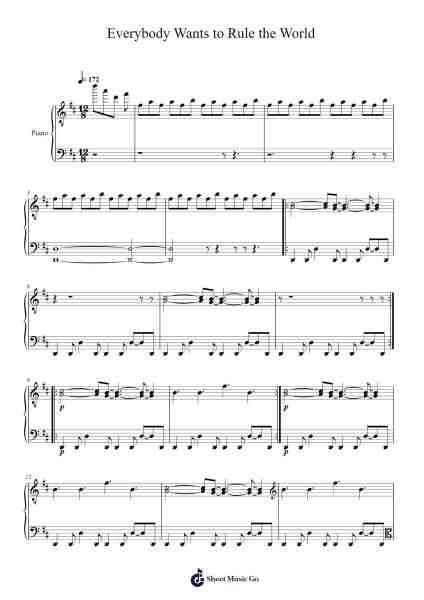 Everybody Wants to Rule the World Sheet Music by Tears for Fears-Arr.Coleign Agdore