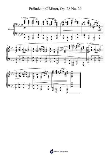Prélude in C Minor, Op. 28 No. 20 Sheet Music by Frédéric Chopin-Arr.Deirmand