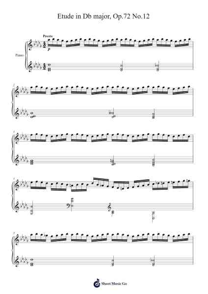 Etude in D-flat Major, Op. 72, No. 12 樂譜由 Moritz Moszkowski - 編曲 Houscar Moulwat