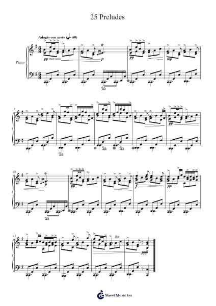 25 Preludes in C Lydian Sheet Music by danubioa09121-Arr.Cranemie