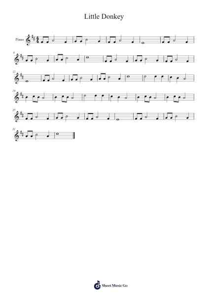 Little Donkey Sheet Music by undefined-Arr.Priney Grelen