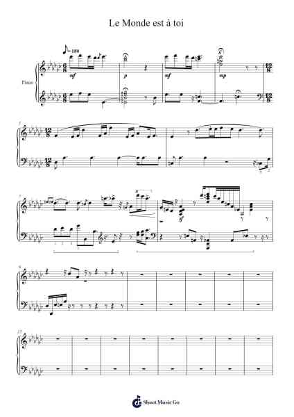 Le Monde est à toi Sheet Music by -Arr.Hoodlyle Joyyoung