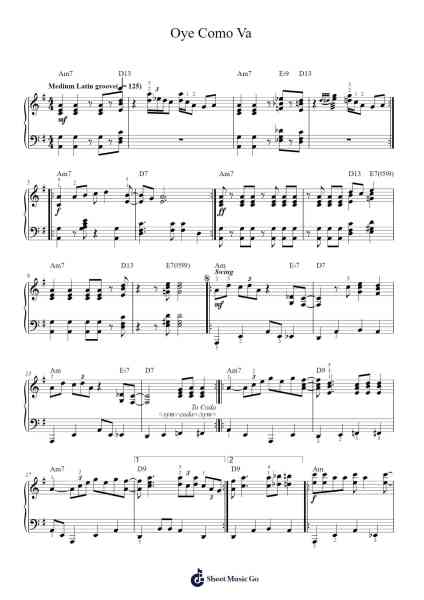 Oye Como Va Sheet Music by Santana-Arr.Hearstjean