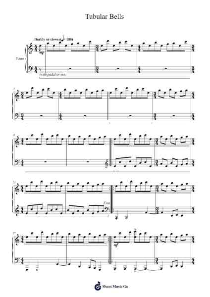 Tubular Bells Sheet Music by Mike Oldfield-Arr.Thonor Utio