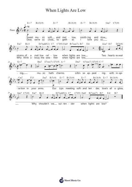 When Lights Are Low Sheet Music by Benny Carter-Arr.Watloise Fredgee