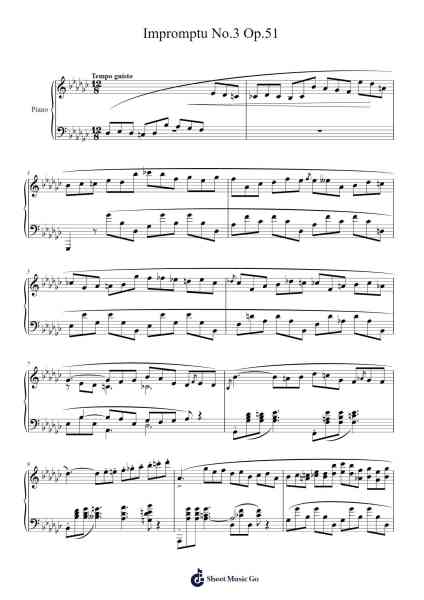 Impromptu No. 3 in G-flat Major, Op. 51 Sheet Music by Frédéric Chopin-Arr.Forsmy