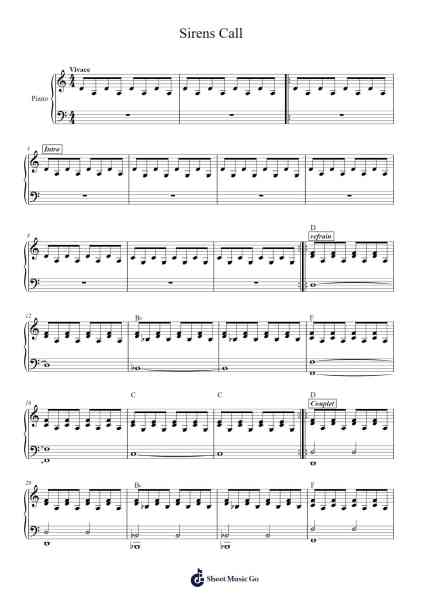 Sirens Call Sheet Music by Cats on Trees-Arr.Milllas