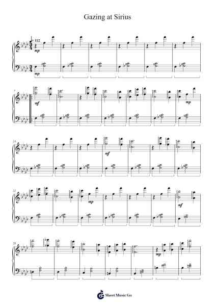Gazing at Sirius Sheet Music by Wolfzie Priestmy-Arr.Yveskim