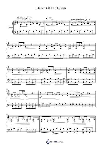 Dance Of The Devils Sheet Music by Walshdie Jafey-Arr.Hufaithe Deantate