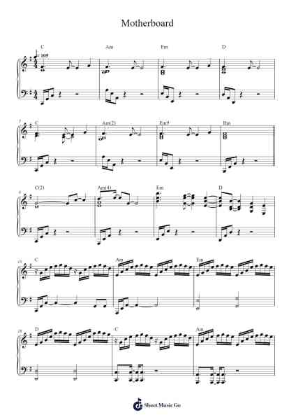 Motherboard Sheet Music by Daft Punk-Arr.Bartrhys Shelcie