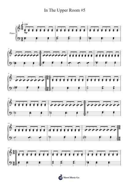 In The Upper Room: Dance V Sheet Music by Philip Glass-Arr.Gwensen