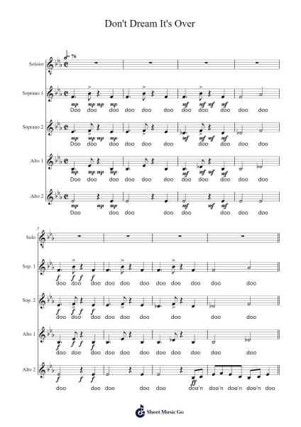 Don't Dream It's Over Sheet Music by Crowded House-Arr.Chesria