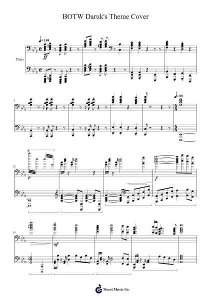 BOTW Daruk's Theme Cover Sheet Music by Sam Long-Arr.Simpnence