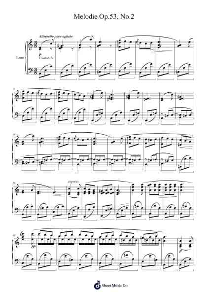 Melodie Op.53, No.2 Sheet Music by Ignaz Brüll-Arr.Alickbush