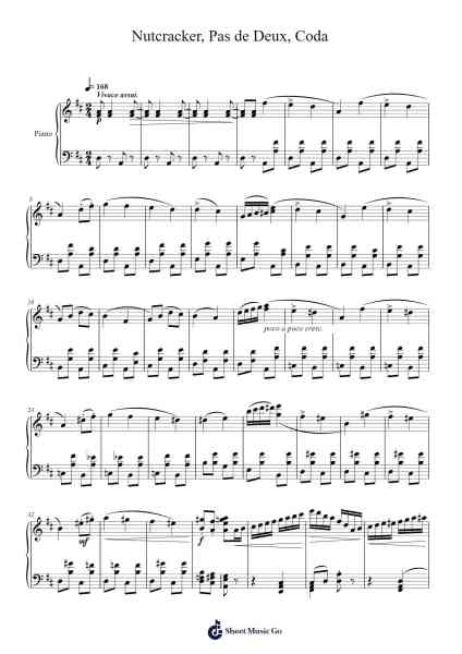 The Nutcracker, Op. 71: Act II, No. 14 Pas de Deux: Coda Sheet Music by Pyotr Ilyich Tchaikovsky-Arr.Zimgus Jackfred