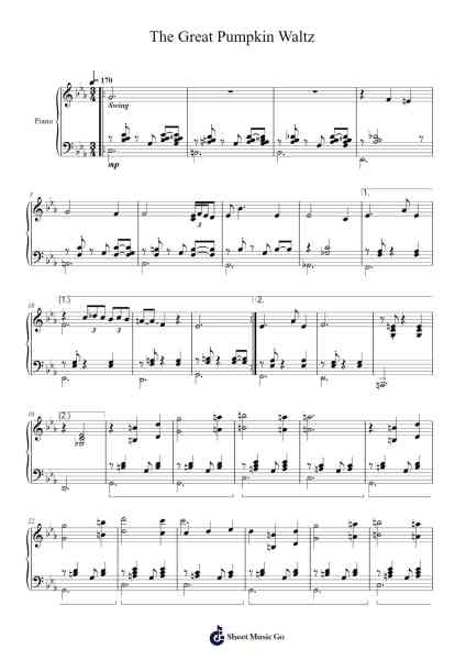 The Great Pumpkin Waltz Sheet Music by Vince Guaraldi-Arr.Attcolm
