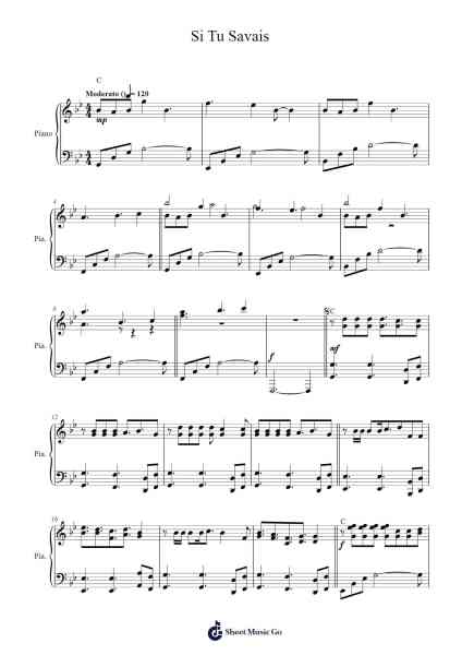 Si Tu Savais Sheet Music by Shy'm-Arr.Cybing Gilldrew