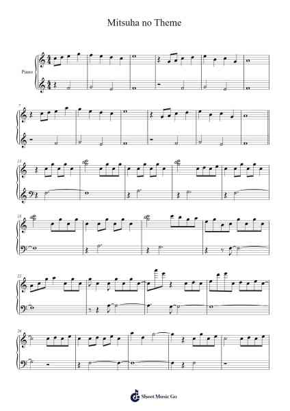 Mitsuha no Theme Sheet Music by Radwimps-Arr.Maltzbel Dertosh