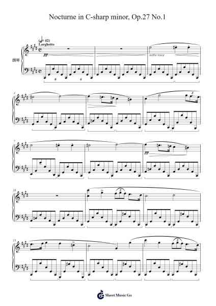 Nocturne in C-sharp minor, Op. 27 No. 1 Sheet Music by Frédéric Chopin-Arr.Markxy