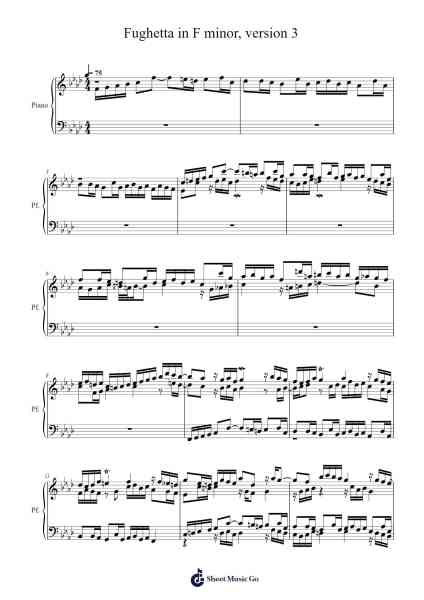 Fughetta in F minor, version 3 Sheet Music by Forsroll-Arr.Bownio Elroytier