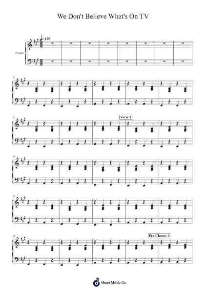 We Don't Believe What's On TV Sheet Music by Twenty One Pilots-Arr.Hooters Xenie