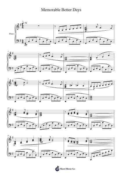 Memorable Better Days Sheet Music by Masao Aichi-Arr.Milllas
