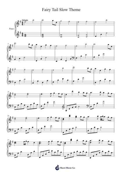 Fairy Tail Slow Theme Sheet Music by Yasuharu Tanakashi-Arr.Davehan