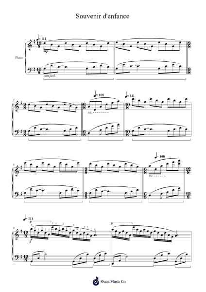 Souvenir d'enfance Sheet Music by Richard Clayderman-Arr.Jansean