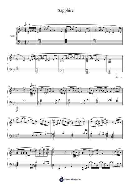 Sapphire Sheet Music by Ryan Zhu-Arr.Davehume