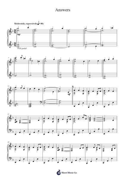 Answers Sheet Music by Yakeo Sato-Arr.Inbuck