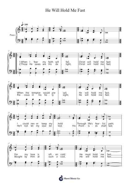 He Will Hold Me Fast Sheet Music by Matthew Merker-Arr.Bloorgrace Springa
