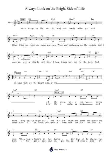 Always Look on the Bright Side of Life Sheet Music by Eric Idle-Arr.Flowerthan