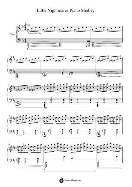 Little Nightmares Piano Medley Sheet Music by Tobias Lilja-Arr.Cooholt Hogreen
