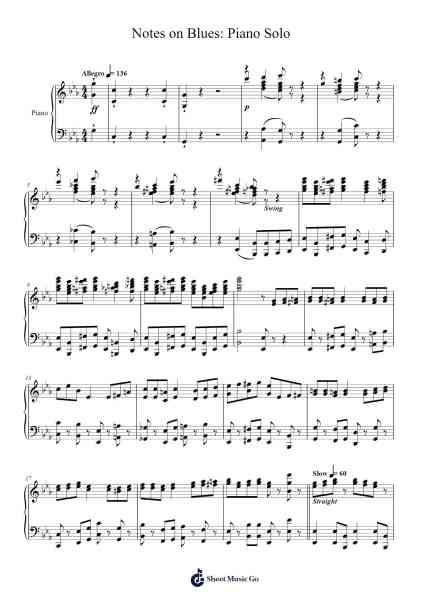 Notes on Blues: Piano Solo Sheet Music by undefined-Arr.Egger Daveky