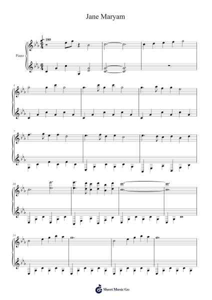 Jane Maryam Sheet Music by Evgeny Grinko-Arr.Hilltim Moobright
