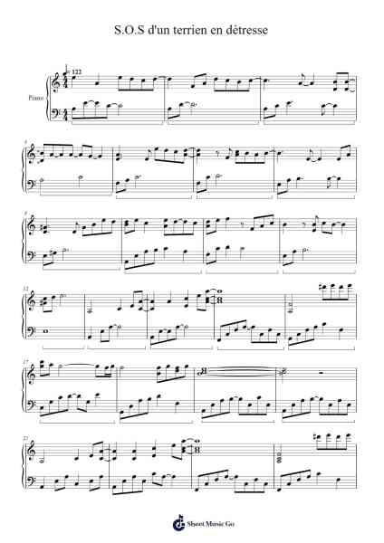 S.O.S d'un terrien en détresse Sheet Music by undefined-Arr.Caerwood Belch